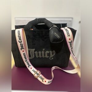New with tags Juicy Couture Black Tote with Pink Accents